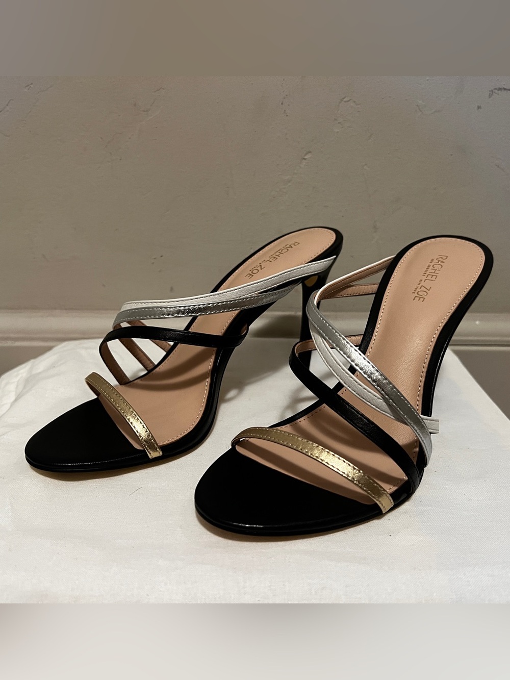 NIB | RACHEL ZOE | Hailey Sandal | Black Multi | size 7